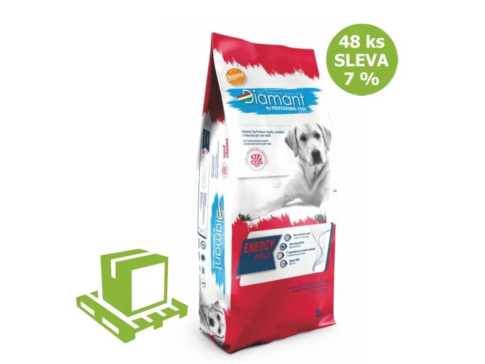 Diamant Dog Energy Kuřecí 15 kg (paleta 48 ks) SLEVA 7 % Objednat Nyní