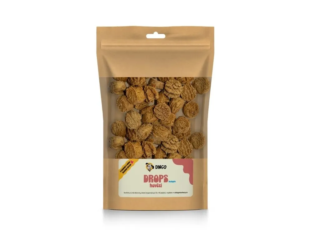 Vrácení Zdarma DINGO drops hovězí bezlepkové, 250g, expirace 10.12.2025