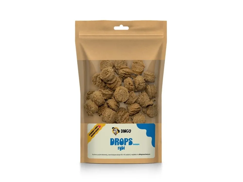 DINGO drops rybí bezlepkové, 90g Časově Omezené