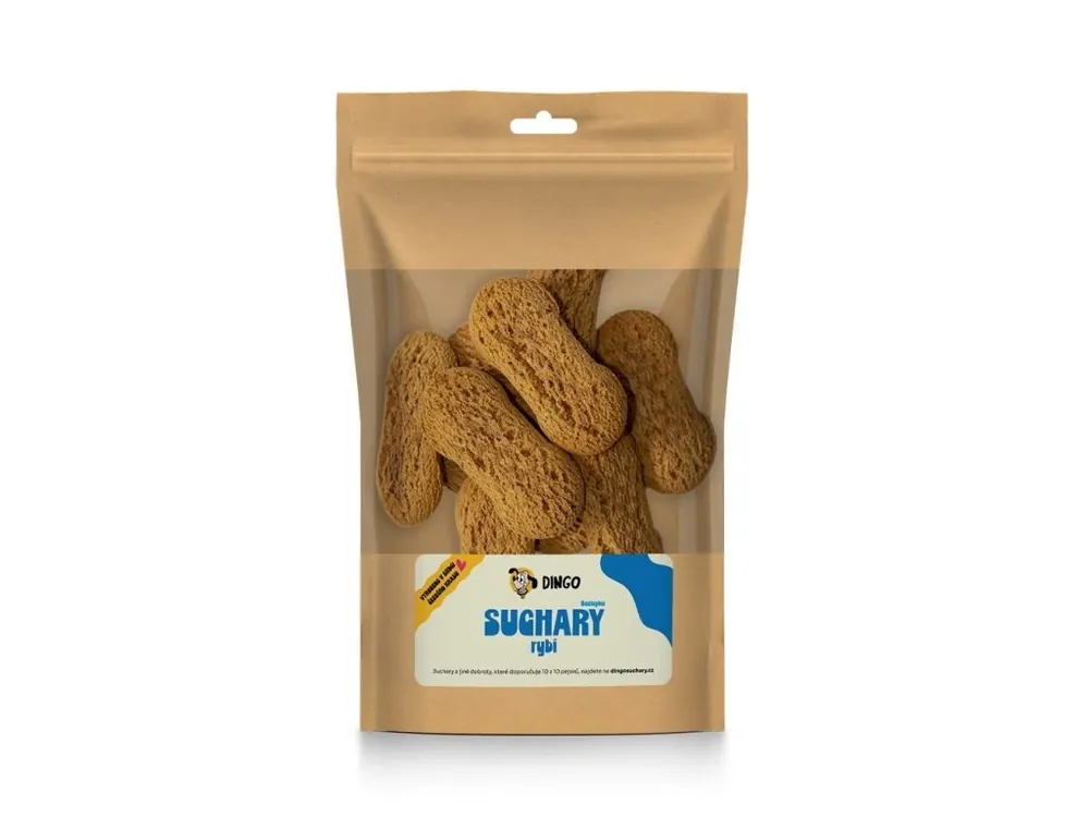DINGO suchary rybí bezlepkové, 250g Akce