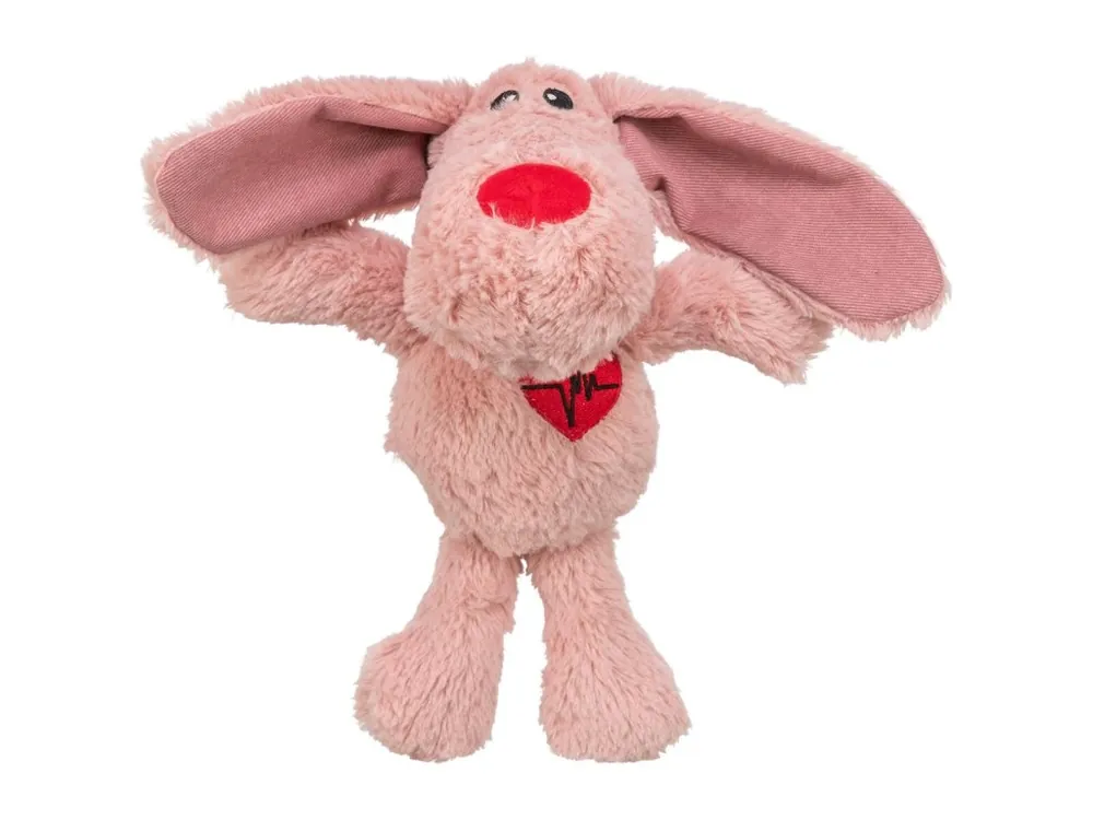 Bezpečná Platba Dog VALENTINE, plyšový pes s dlouhýma ušima 28 cm, růžová - LIMITOVANÁ NABÍDKA