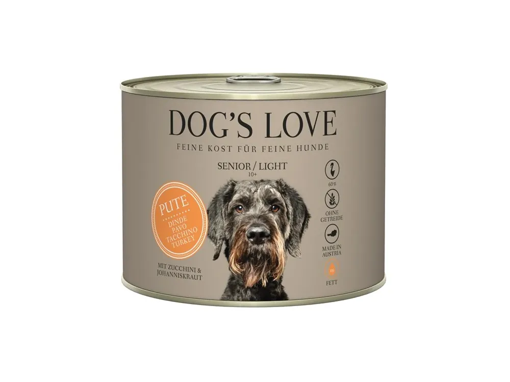 Vysoce Kvalitní Dog‘s Love konzerva Krocan Senior/Light Classic 200g