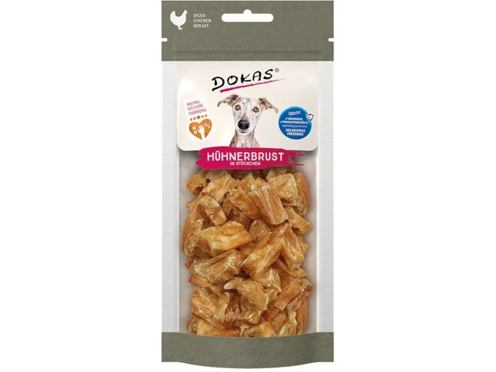 Dokas Kuřecí prsa kousky Animal Welfare 50 g Ověřený