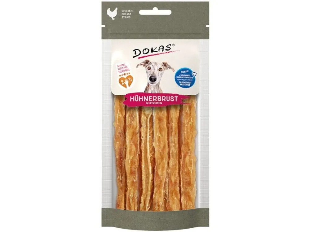 Dokas Kuřecí prsa proužky Animal Welfare 50 g Poslední Šance