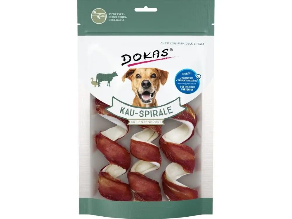 Dokas Spirály z hovězí kůže obalené kachním masem 110 g Odeslání Ihned