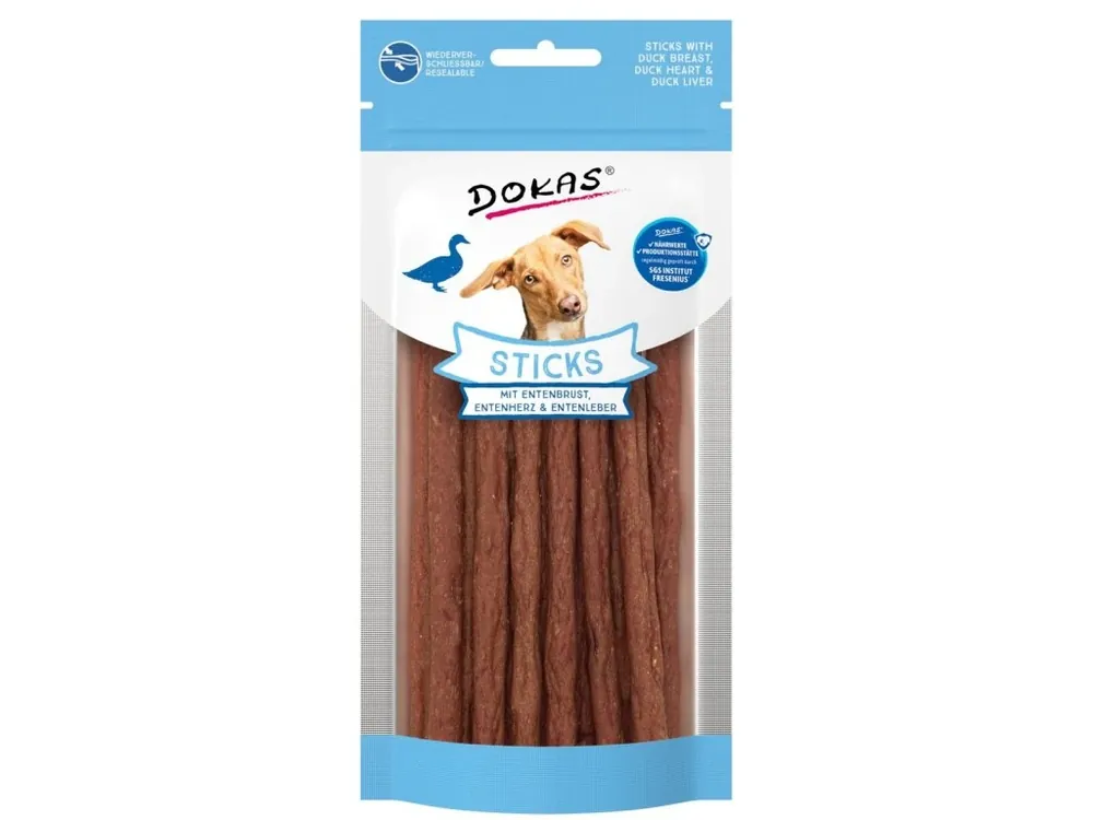 Top Prodej Dokas Tyčinky kachní prsa, srdíčka a játra 60 g