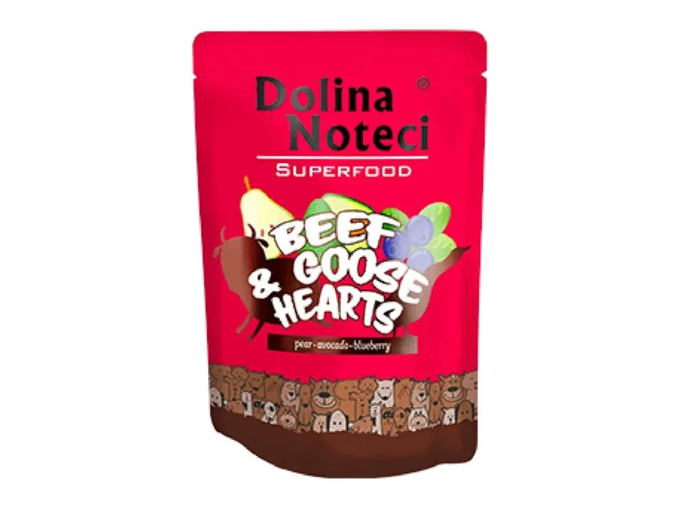 Levný DOLINA NOTECI SUPERFOODS hovězí a husí srdíčka kapsička pro psy 300 g