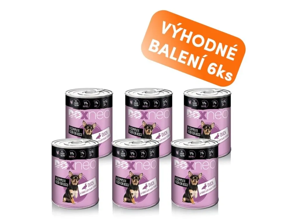 Doxneo Duck konzerva pro psy s kachnou 6x400g Originální