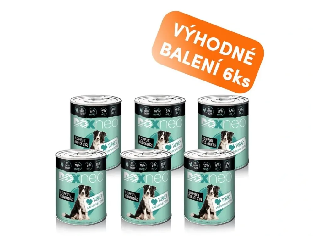 Doxneo Turkey konzerva pro psy s krůtou 6x400g Horká Nabídka