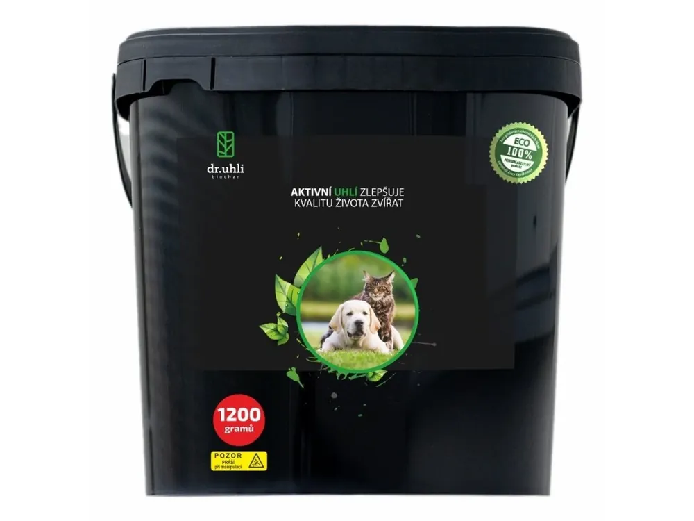 DR UHLI Biochar Aktivní uhlí pro zvířata Prášek 1200g Sezónní Sleva