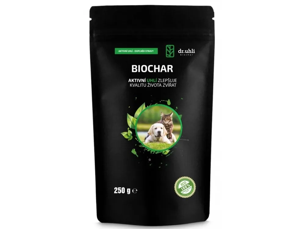 Bezpečná Platba DR UHLI Biochar Aktivní uhlí pro zvířata Prášek 250g