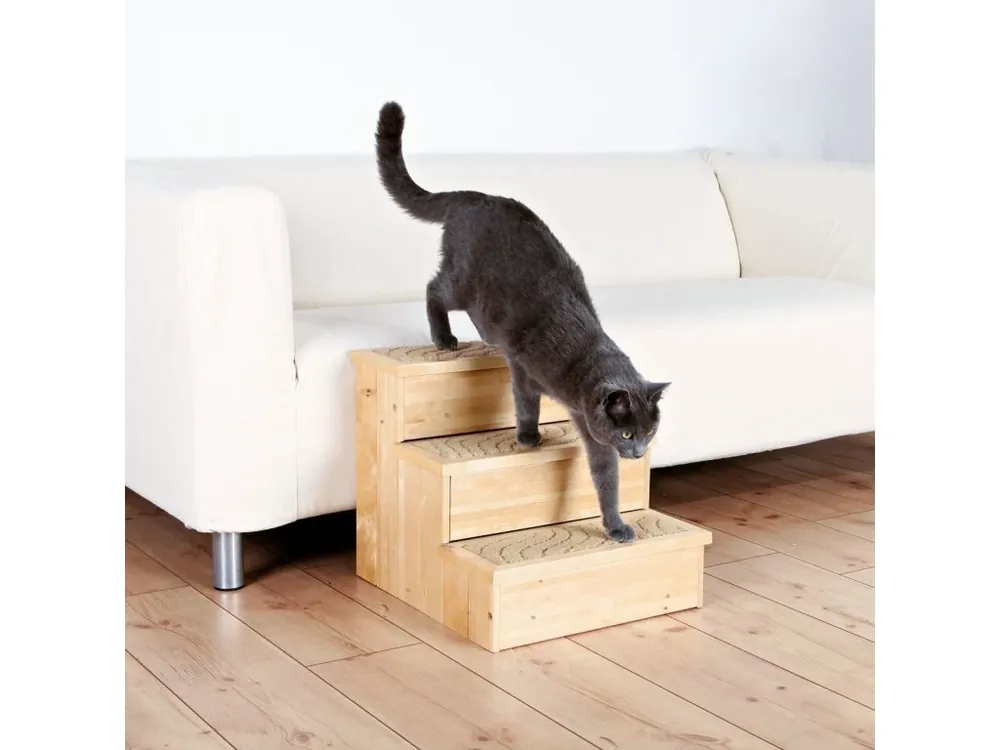 Must-Have Dřevěné schody pro malé psy a kočky, max.50kg 40x38x45cm