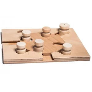 Zlevněný Dřevěný hlavolam Playground - Modul 3C (pouze deska bez kloboučků a válečků)