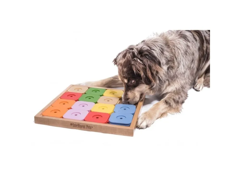 Dřevěný hlavolam pro psy My Inelligent Pets Sudoku Medium Genie Color Víkendová Akce