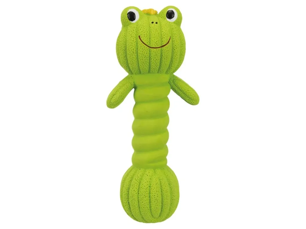 Dumpbell Frog, žába/činka, latex se zvukem, 18cm Pouze Dnes