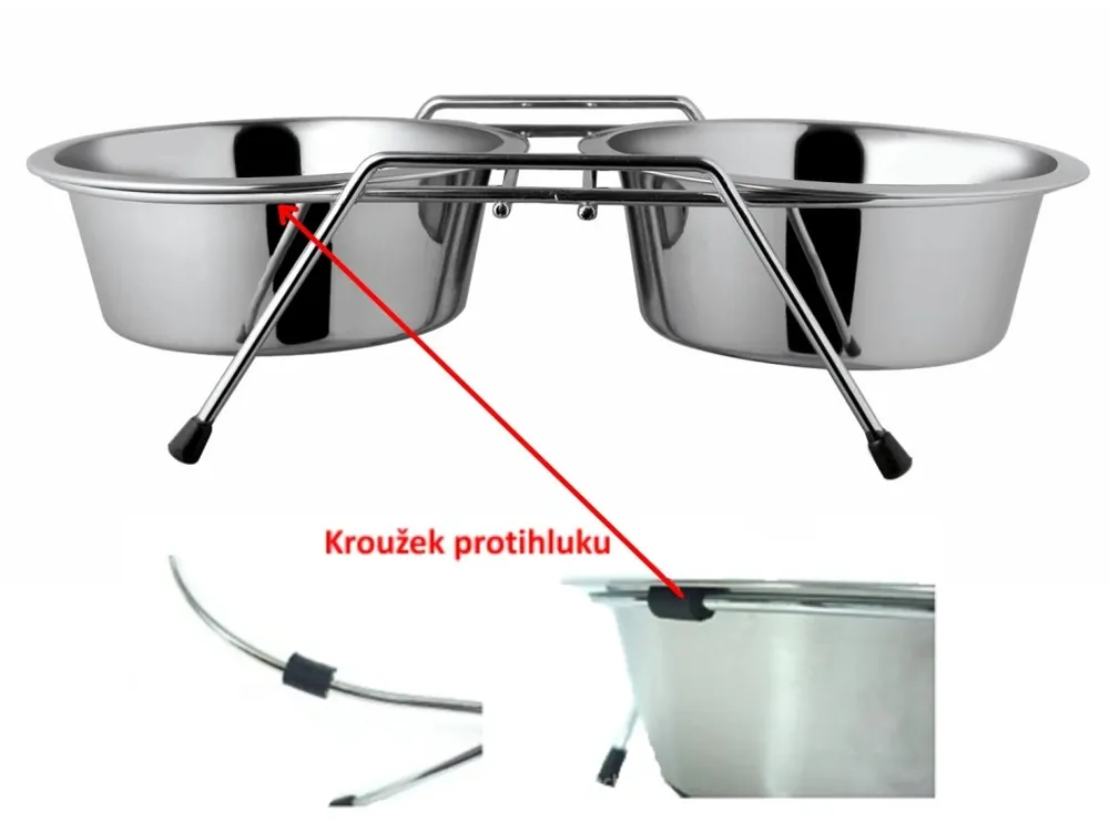 Must-Have Dvojmiska nerez se stojánkem 2 x 0,4 l