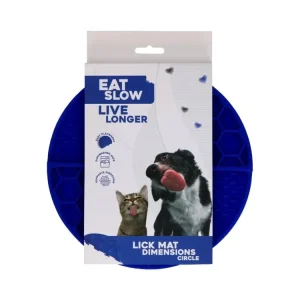 Oblíbený Eat Slow Live Longer lízací zpomalovací podložka Circle modrá