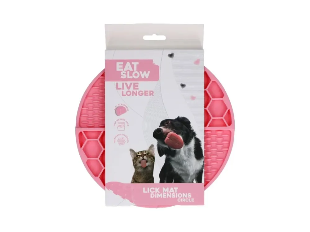 Cenová Bomba Eat Slow Live Longer lízací zpomalovací podložka Circle růžová