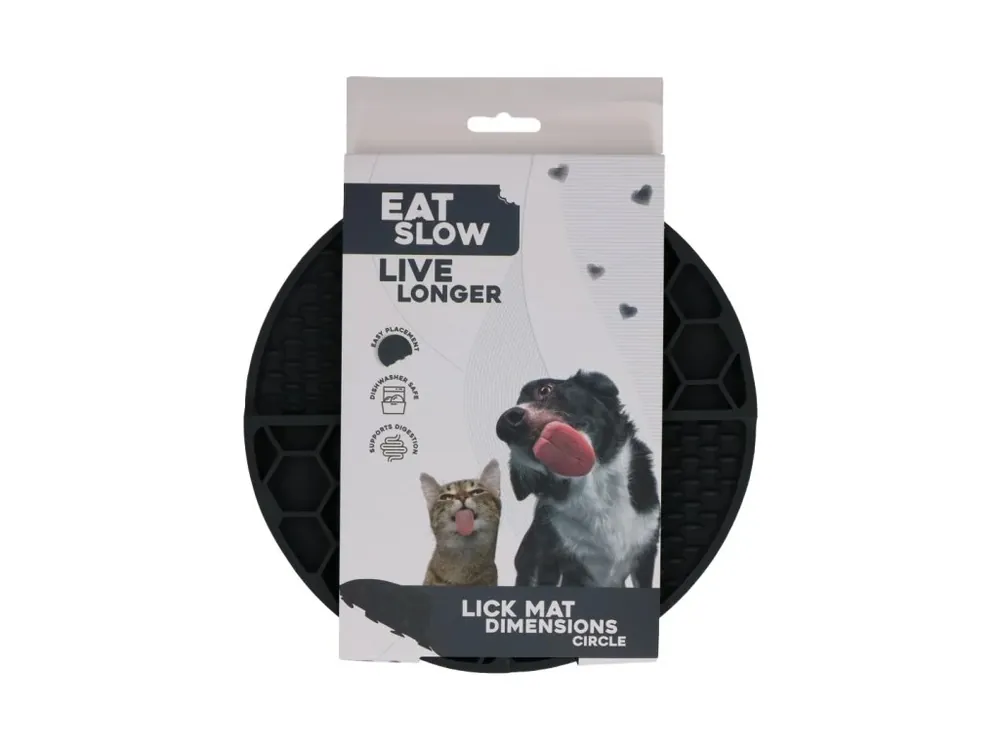 Akce Eat Slow Live Longer lízací zpomalovací podložka Circle šedá