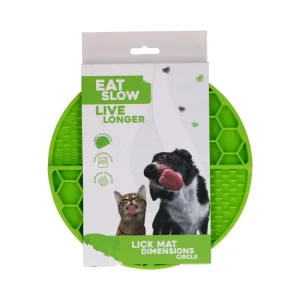 Sezónní Sleva Eat Slow Live Longer lízací zpomalovací podložka Circle zelená