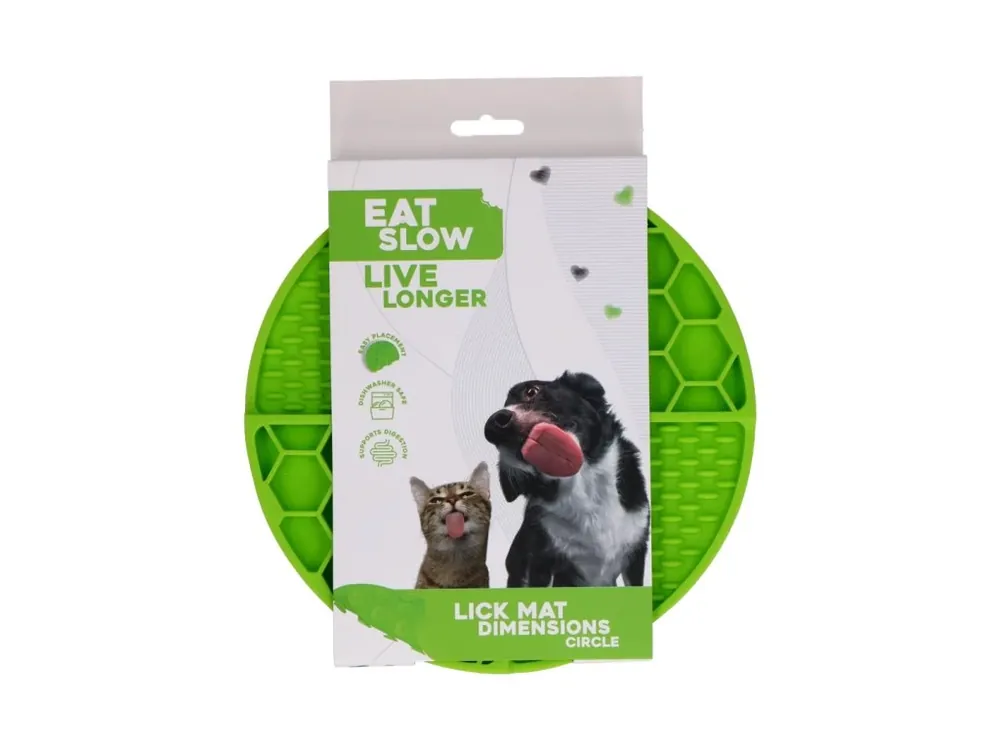 Sezónní Sleva Eat Slow Live Longer lízací zpomalovací podložka Circle zelená