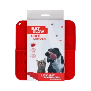 Výprodej Eat Slow Live Longer lízací zpomalovací podložka Rectangle červená