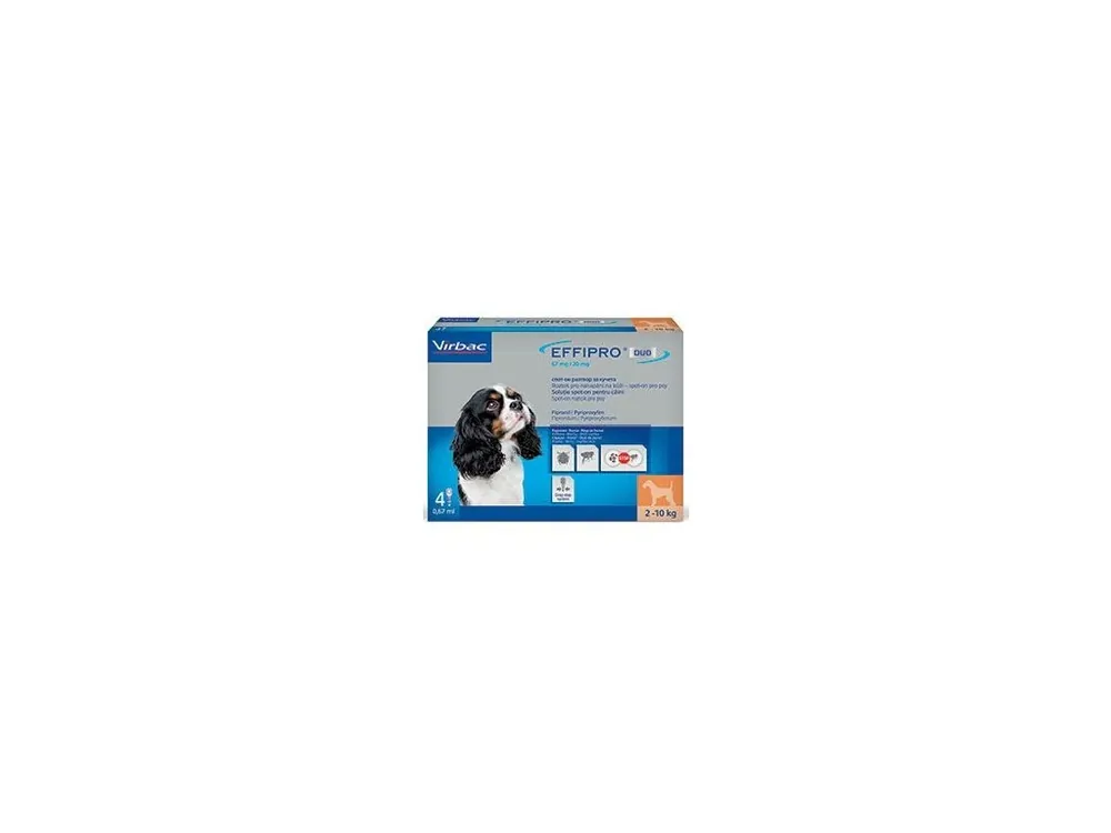 Effipro DUO Dog S (2-10kg) 67/20 mg, 4x0,67ml Sezónní Sleva