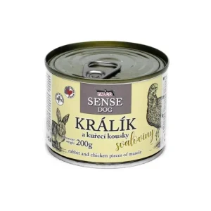 Rychlé Dodání FALCO SENSE Dog králík a kuřecí kousky svaloviny, konzerva 200 g
