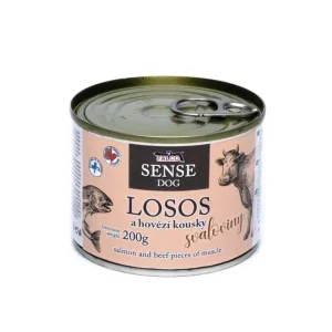 Expresní Doručení FALCO SENSE Dog losos a hovězí kousky svaloviny, konzerva 200 g