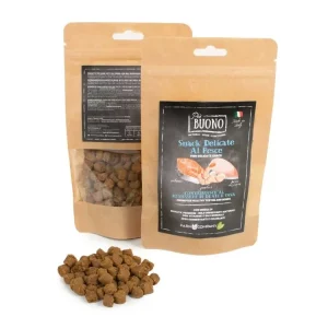 Nízká Cena Farm Company PIU BUONO pamlsky pro psy s lososem, rybou a krevetami 80g