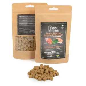 Vysoce Kvalitní Farm Company PIU BUONO pamlsky pro psy s vepřovým a lososem 90g