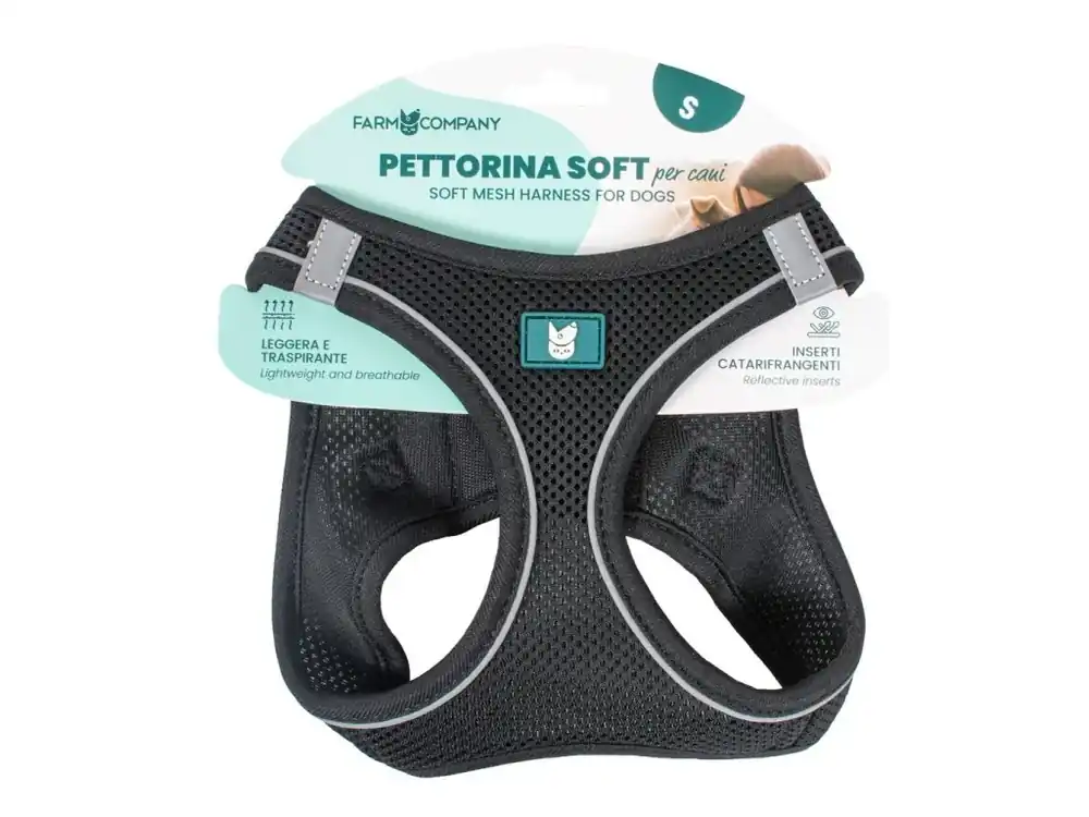 Akce Farm company soft mesh postroj pro psy černý 2XS 28-32cm