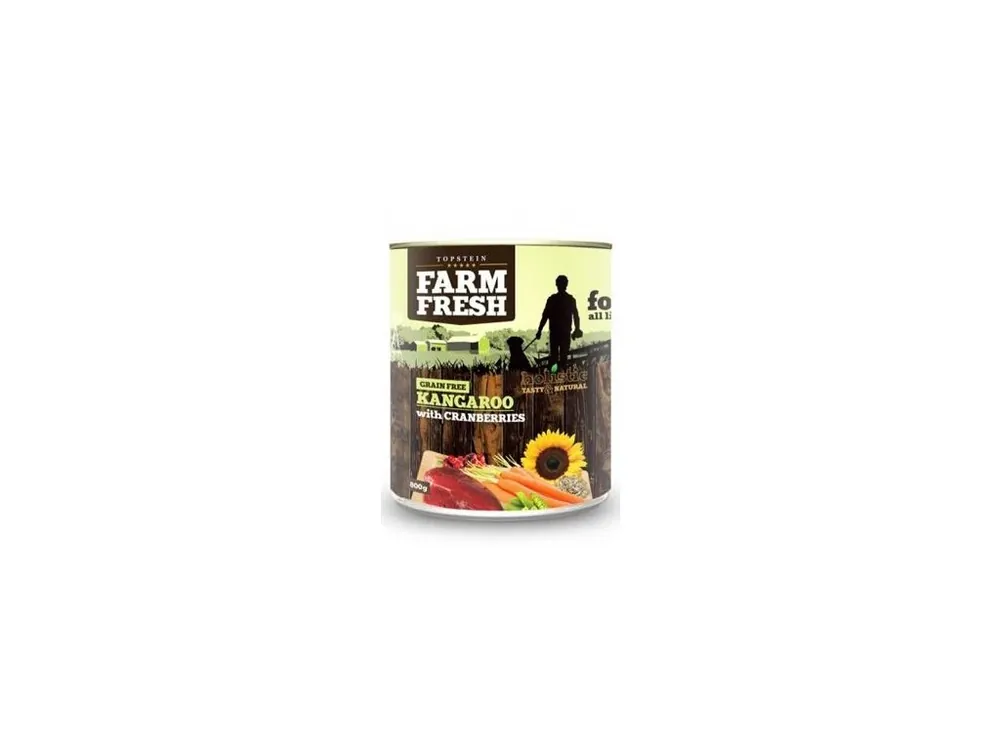 Poslední Šance Farm Fresh Dog Kangaroo with Cranberries konzerva 800g