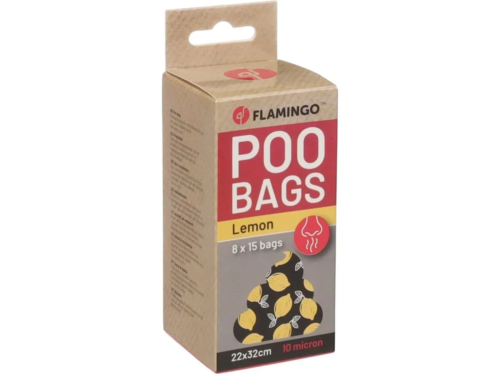 Flamingo Basic Scent Sáčky s citrónovou vůní na exkrementy 8x15ks Vrácení Zdarma
