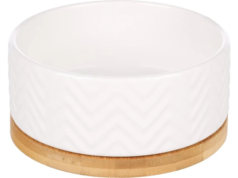 Přímo Od Výrobce Flamingo Bianco Keramická miska pro psy Bílá 990ml