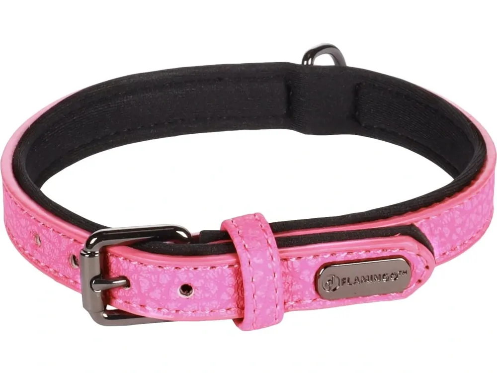 Flamingo Leza Obojek s neoprenovým polstrováním Růžová S Výhodná Nabídka