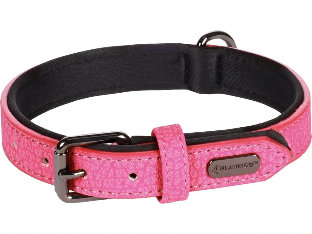 Flamingo Leza Obojek s neoprenovým polstrováním Růžová S/M Horká Nabídka