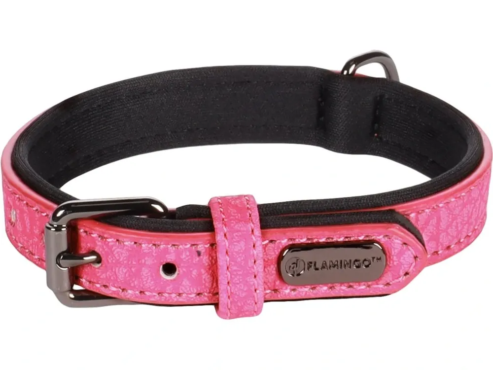 Speciální Cena Flamingo Leza Obojek s neoprenovým polstrováním Růžová XS/S