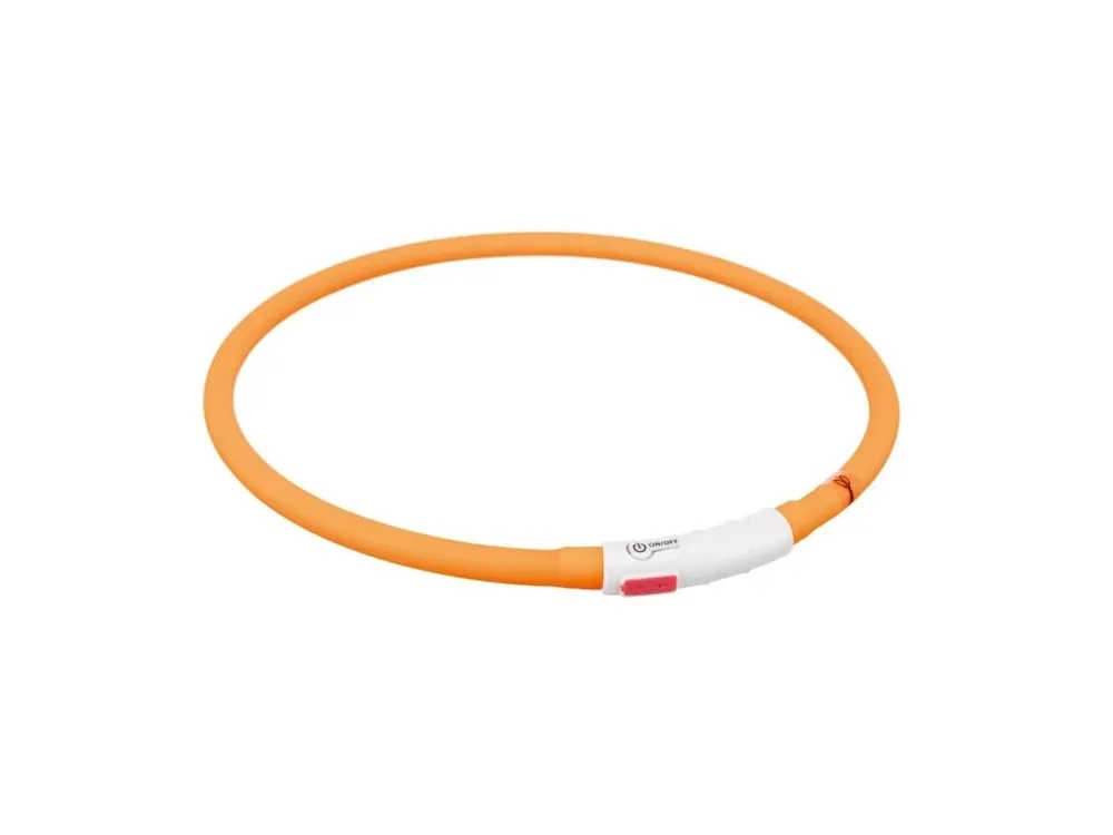 Výhodná Nabídka Flash USB svítící obojek XS-XL 70 cm / 10 mm, - oranžová (RP 2,10 Kč)