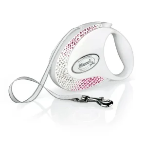 Cenově Výhodný Flexi Vodítko Glam Composition M pásek 5m Pearl White