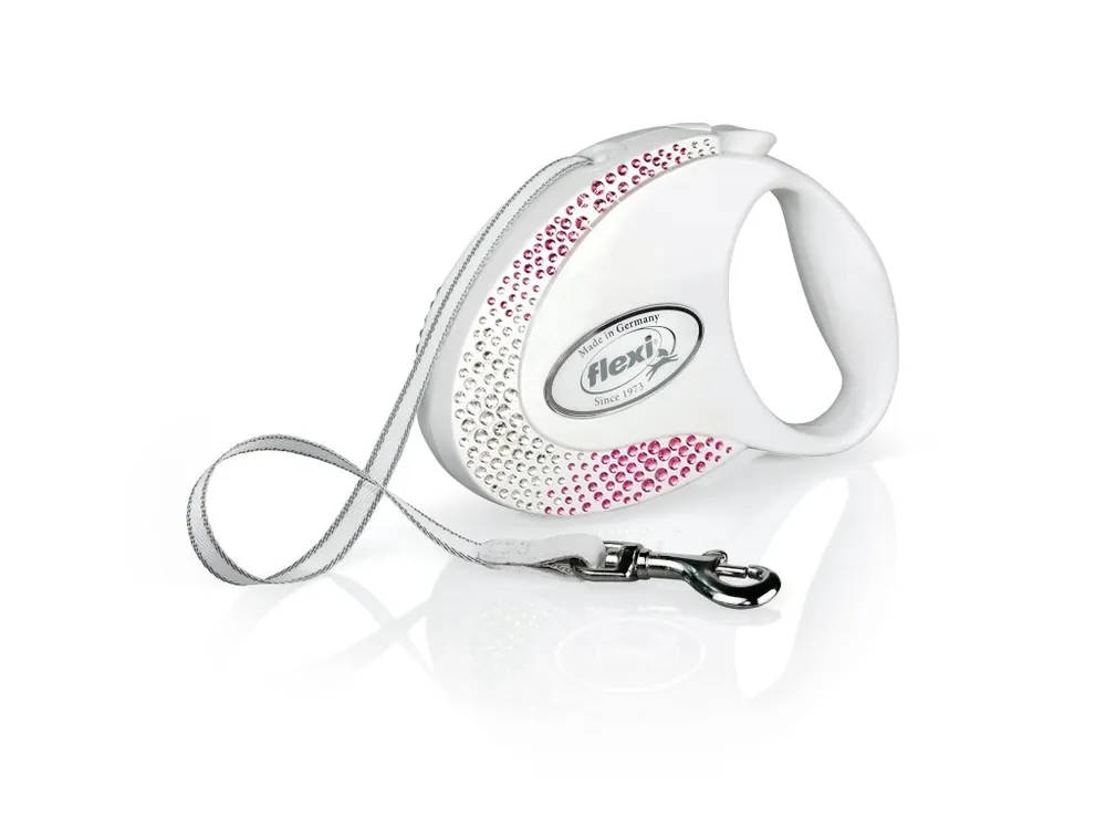 Cenově Výhodný Flexi Vodítko Glam Composition M pásek 5m Pearl White