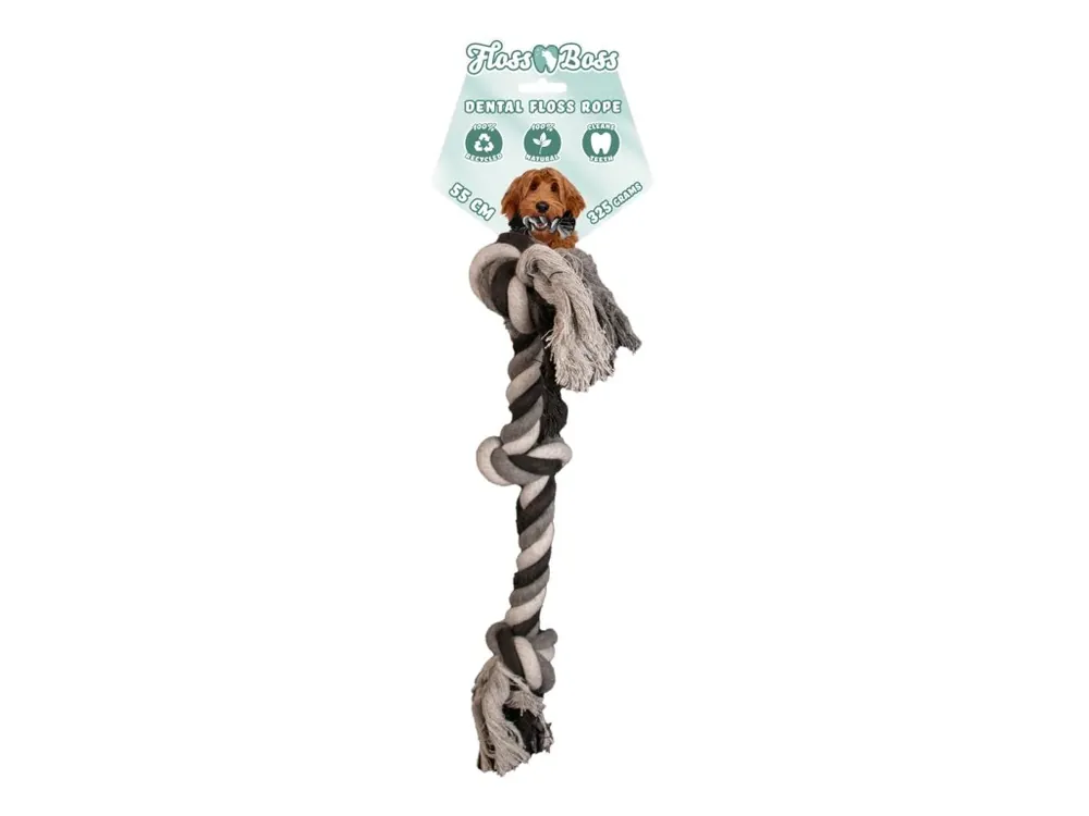 Floss Boss Dental bavlněné lano - 3 uzly / 55cm Hit Sezóny