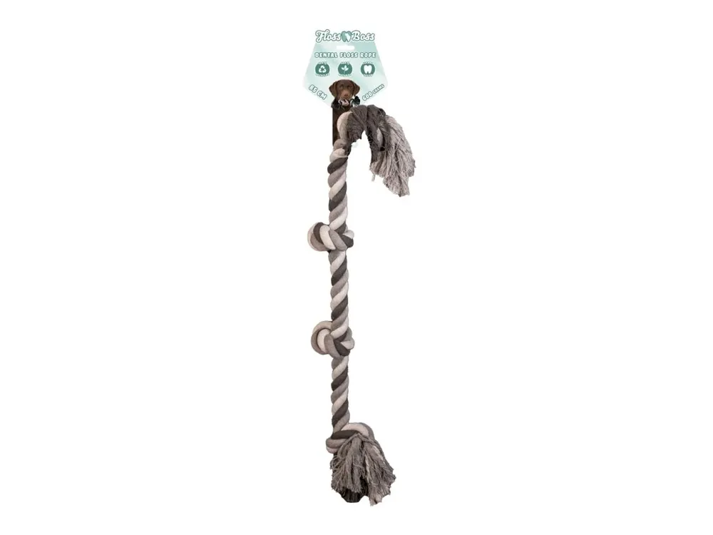Floss Boss Dental bavlněné lano - 4 uzly / 85cm Kup Teď