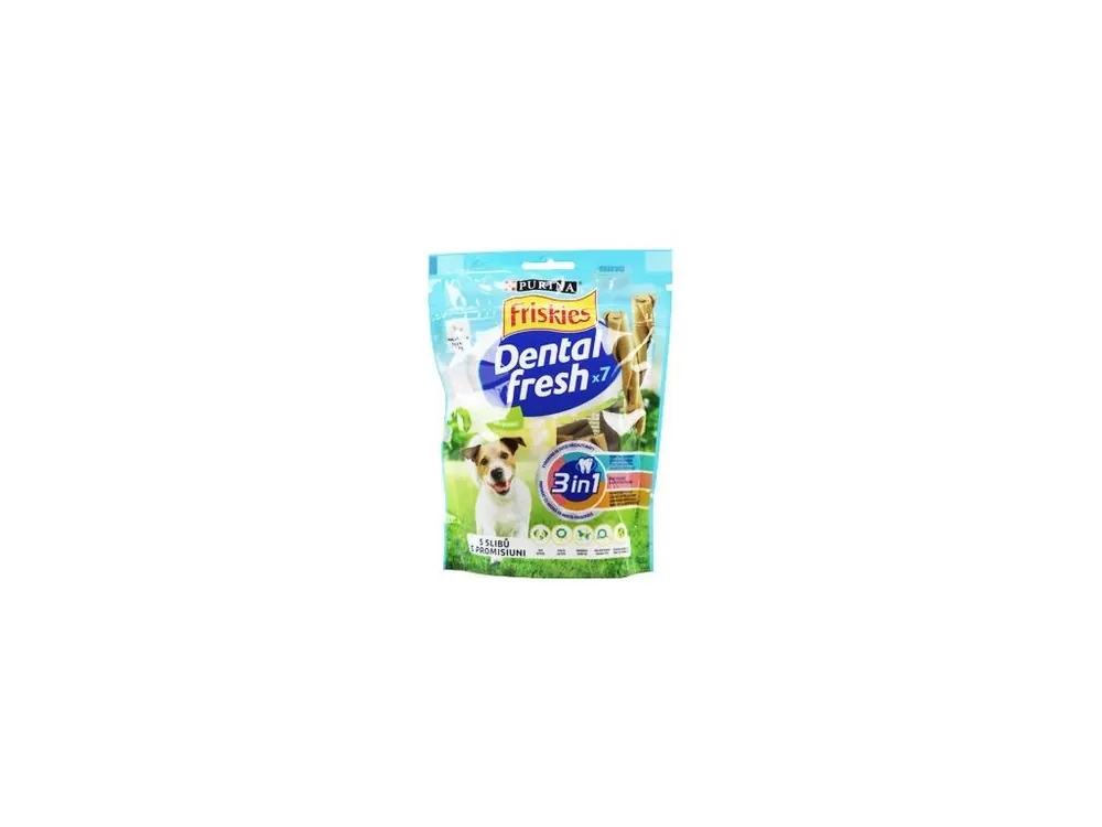 Akční Nabídka Friskies pochoutka pes DentalFresh 3 v 1 "S" 110g