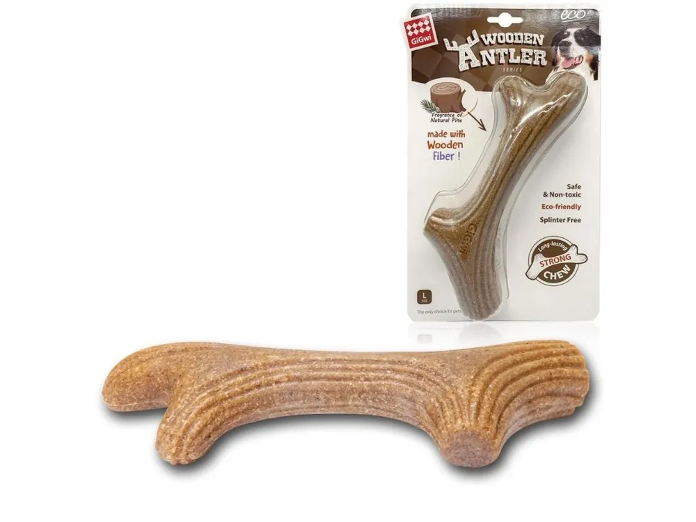 GiGwi Žvýkací parůžky (Wooden Antler), L Jen Po Omezenou Doba