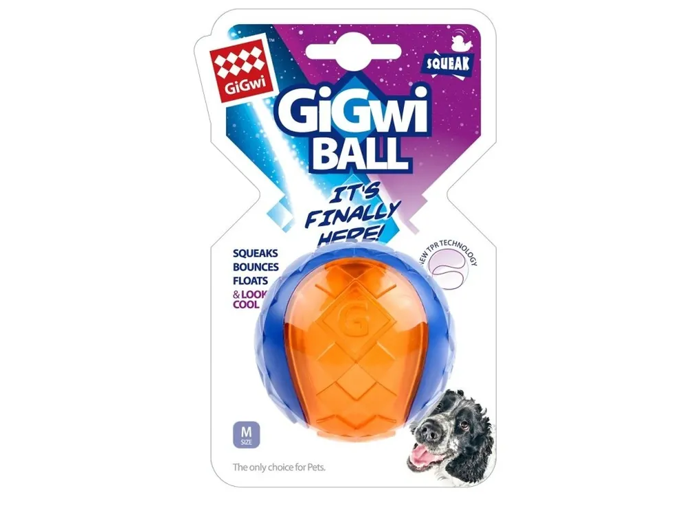 GiGwi Ball míček M transparentní modro/oranžový Akční Nabídka