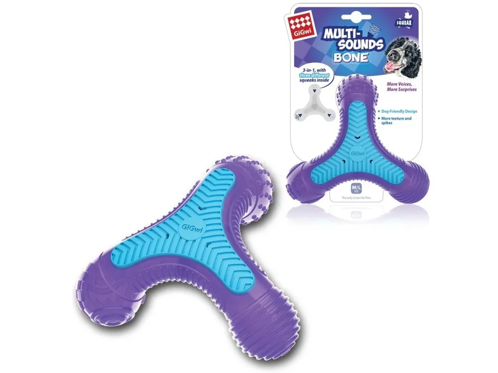 GiGwi Multi-Sounds Bone, 16x14cm Aktuální