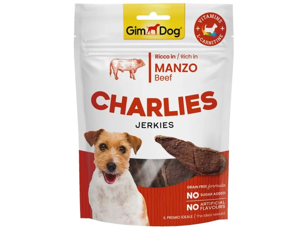 GIMDOG Charlies Jerkies hovězí 70g Pouze Dnes