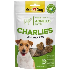 Výprodej GIMDOG Charlies Mini Hearts jehněčí 70g