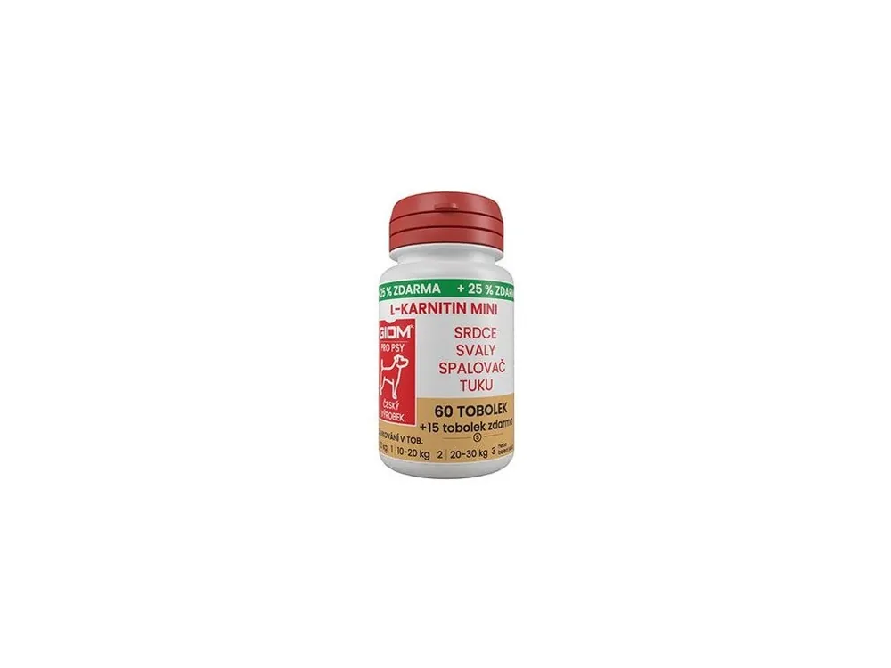 Novinka Giom S pes L-karnitin Aktiv 60 MINI tbl+25% zdarma